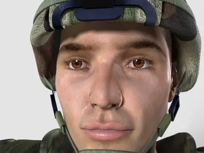 US Soldier Character Low-poly 3D model