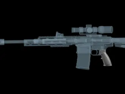 AR-15 AR-10  HK BG PISTOL GRIP  Low-poly 3D model