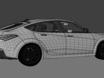 Acura TLX Type S 3D Model Fully Rigged Textured Blender Car 3D model