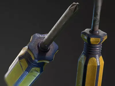 Screwdriver knife Low-poly 3D model