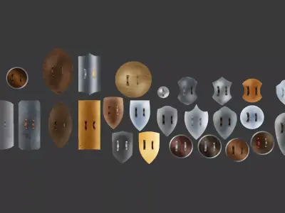 Shield Models Assetpack Hand Painted Low-poly 3D model