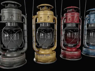 Lantern Pack Low-poly 3D model