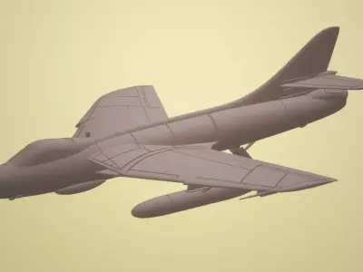 HAWKER HUNTER FGA-9 1-72 SCALE HIGHLY DETAILED MODEL 3D print model
