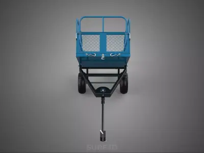 TILTING LIFTER TRAILER CAGE CARGO CART WAGON GARDEN ATVS TRACTOR 3D model