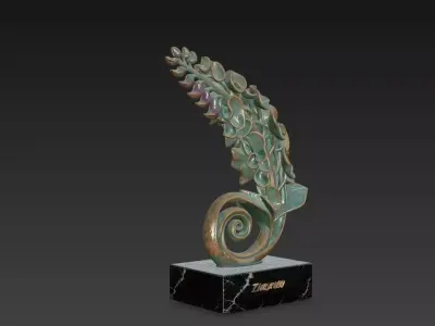 Wisteria flower sculpture design art display piece with STL 3D print model