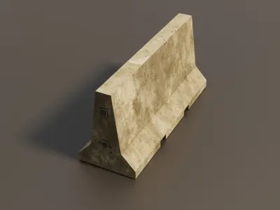 Concrete barrier  Low-poly 3D model buy