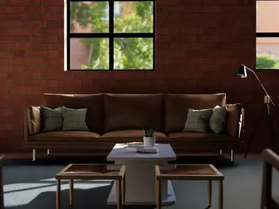 industrial living room 3D model purchase