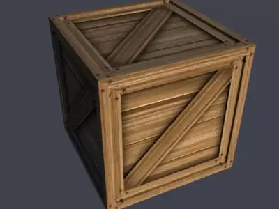 3D textured simple crate model Low-poly 3D model
