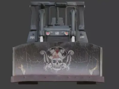 Haunted Industrial Bulldozer 3D Model Low-poly 3D model