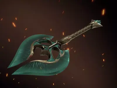 Glass axe Skyrim series 3D model