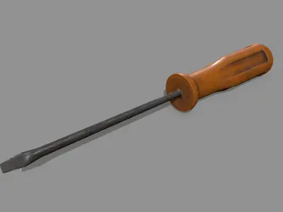 screwdriver wooden Low-poly 3D model
