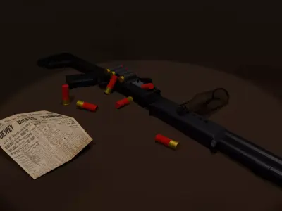 Low poly Tactical Shotgun  Free low-poly 3D model