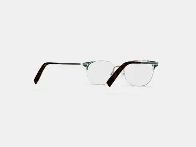 Heyward Eyeglasses in Antique Silver with Pine 3D model