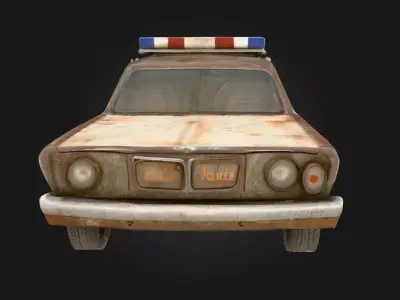 Rusty Patrol Cruiser Abandoned Law Enforcement Vehicle  Free 3D model