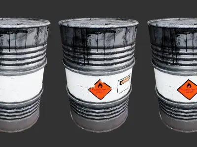 Steel Drum Barrel Low-poly 3D model buy