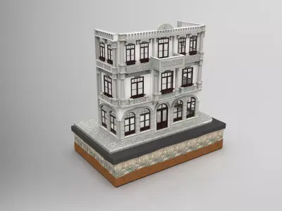 Old Istanbul City Building 001 3D model