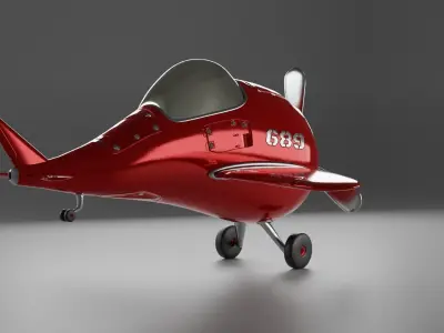 Code 689 Dolphin Cartoon Plane Low-poly 3D model