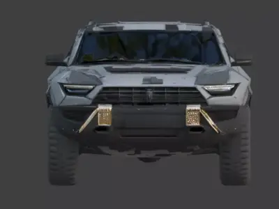 Realistic Sci-Fi Urban Camo SUV Low-poly 3D model