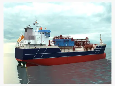 High Quality Ship Model  Industrial Vessel Model by Designtrix 3D model
