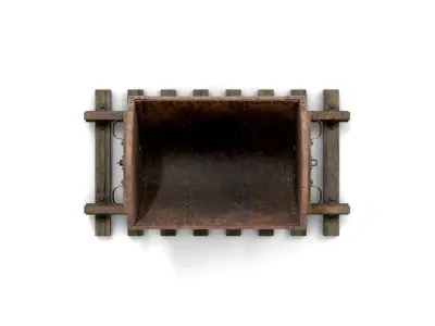 Rusty Metal Cart Mine Low-poly 3D model