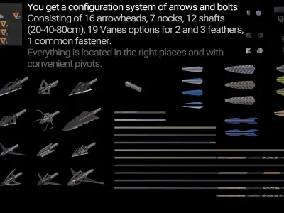 Modular Arrows and Bolts - Arrowhead Shaft Vane Nock 
