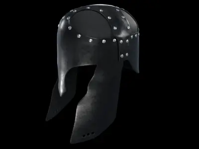 Leather Greek or Spartan Helmet Low-poly 3D model