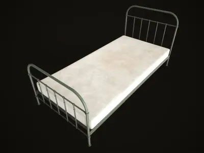 Old metal Bed Low-poly 3D model