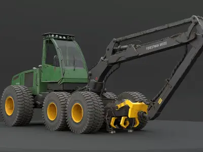 Generic Modern Forestry Harvester Used 3D model