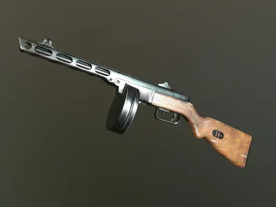 ppsh 41 Low-poly 3D model