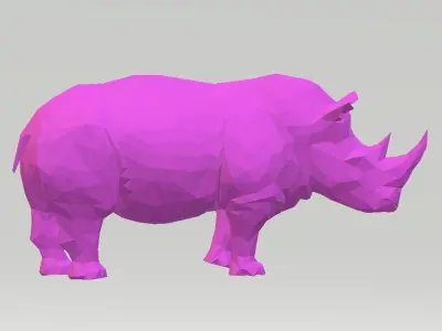 Rhino - low poly rhinoceros in polygons 3D model