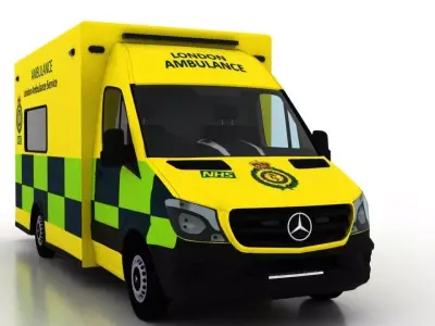 Mercedes Benz Sprinter 2015 Truck England Ambulance UK 3D model