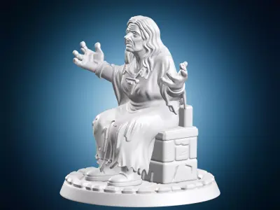 Crone Hag Miniature Figurine 3D print model