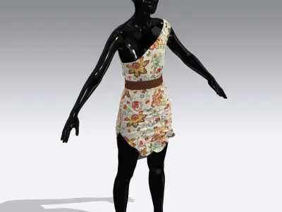 Woman Cloth Dress Low-poly 3D model