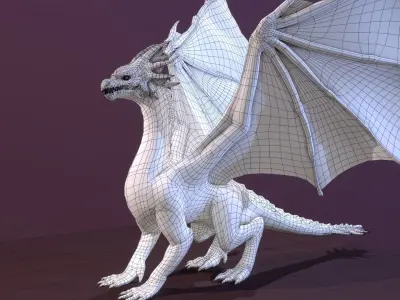 Stylized Purple Dragon 3D model