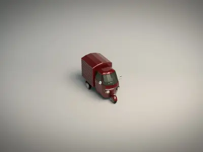 Low Poly Three Wheeled Van Low-poly 3D model