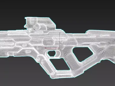 Futuristic Gun Low-poly 3D model buy