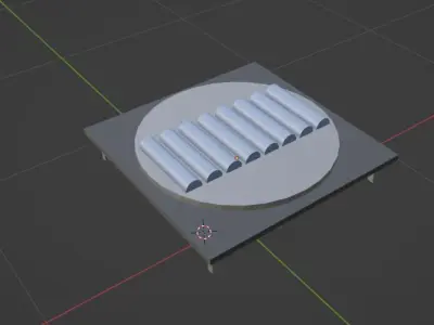 Simple turnable conveyor turn table geometry node 3D model