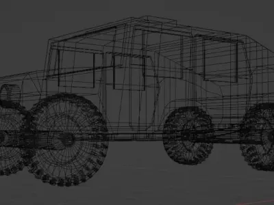 Low Poly Humvee military vehicle Low-poly 3D model