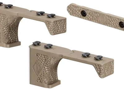 IRREGULAR DEFENSE GRIP AND RAIL COVER Low-poly 3D model