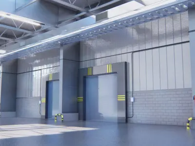 Warehouse in clouds 3D model