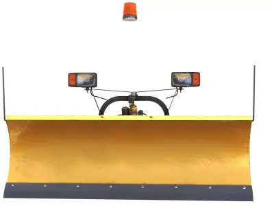 Snow plow with rig Low-poly 3D model