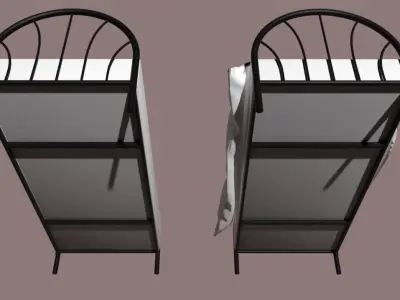 Metal frame bed 2 Free 3D model