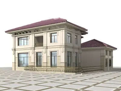 Villa house 3D model 16