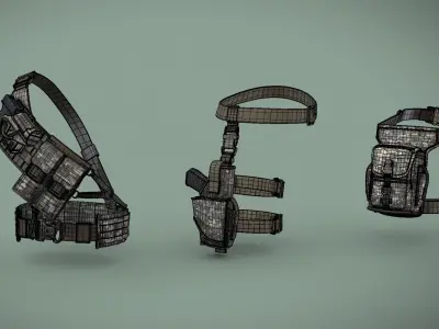 Military Holster Pack Free 3D model