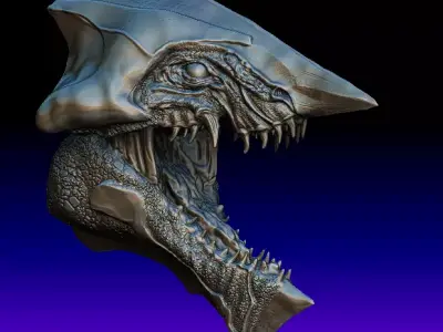 cyber raptor head 3D model