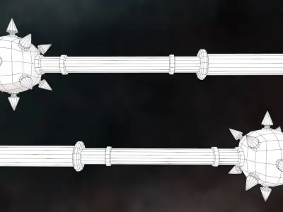 Spiked Mace Low-poly 3D model