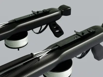speargun carbon Low-poly 3D model