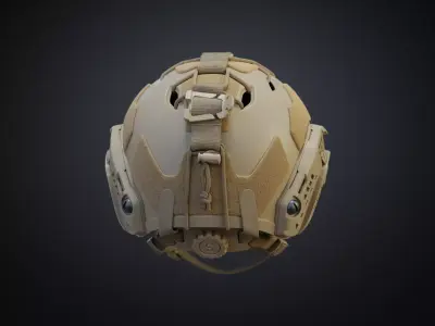 ventilated High cut Tactical Helmet high model 3D model