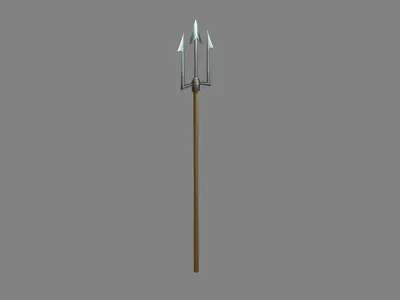 Cartoon sharp harpoon - fish spear  Low-poly 3D model