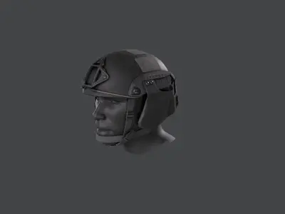 Helmet camouflage vest Low-poly 3D model